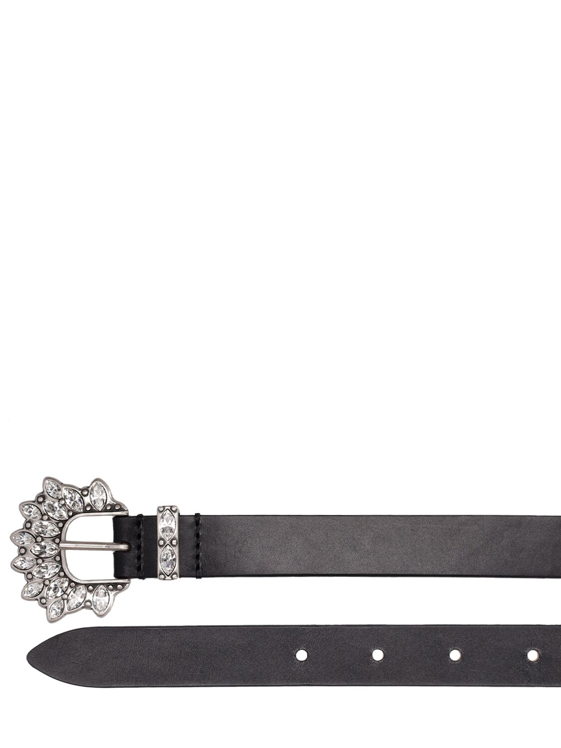 Shop Isabel Marant Celenia Crystal Leather Belt In Transparent,silver