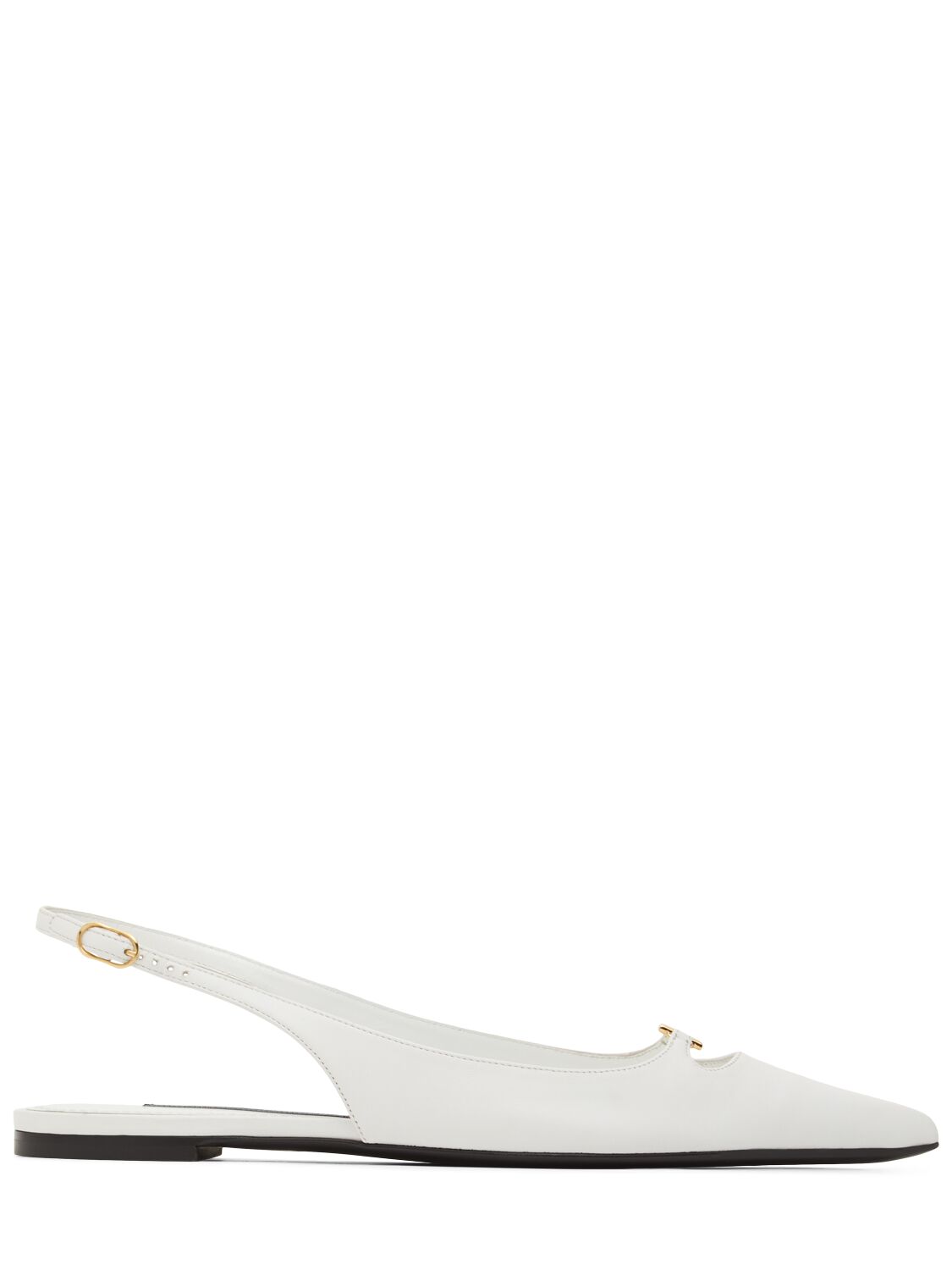 Dolce & Gabbana 5mm Lollo Leather Slingback Flats In Off White