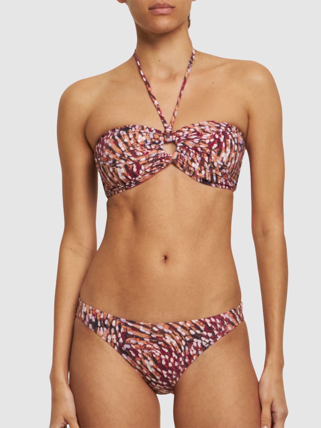 Shop Isabel Marant Saly Floral Bikini Bottom In Raspberry,multi