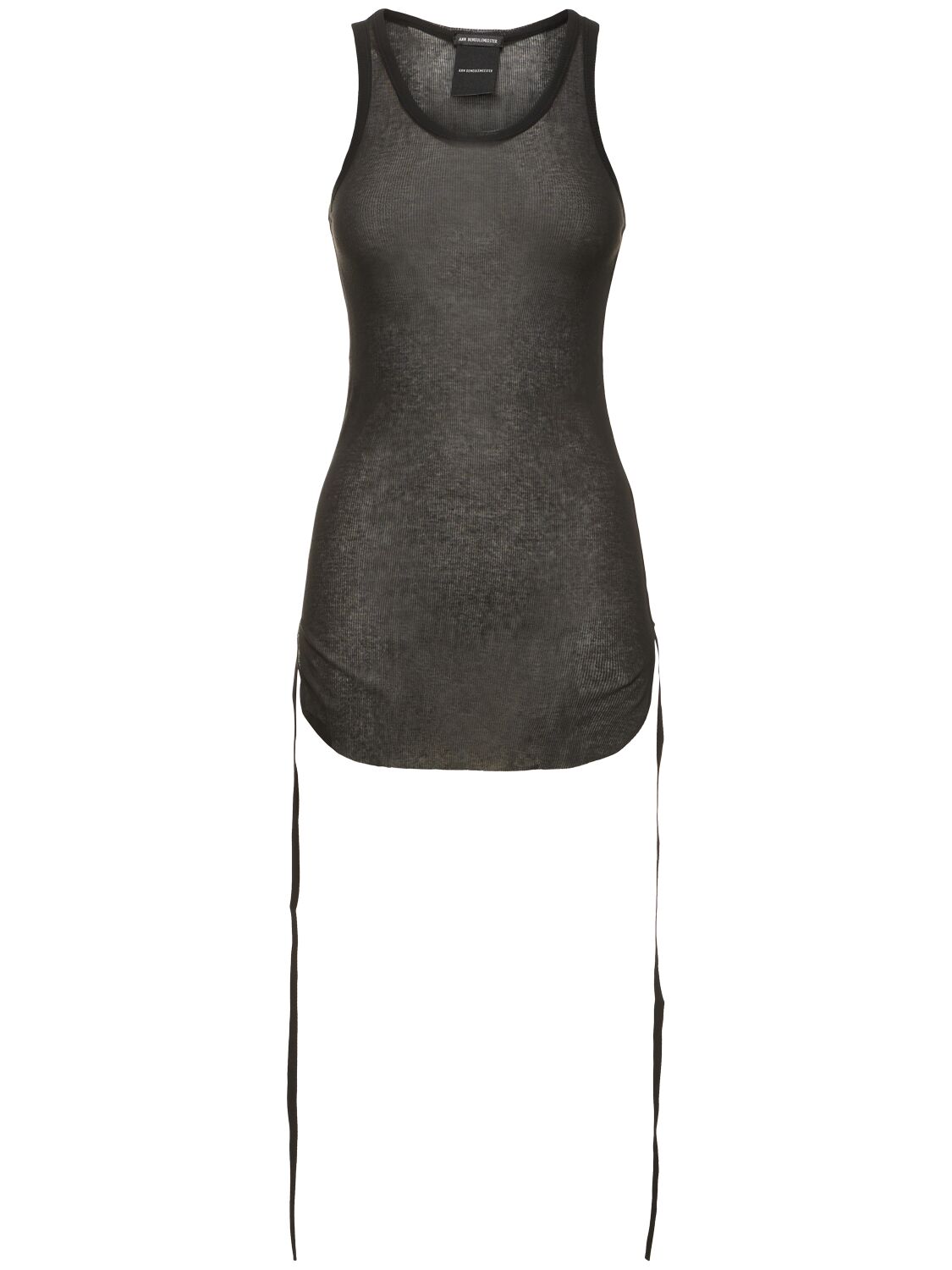 Ann Demeulemeester Mara Ribbed Cotton Tank Top In Black
