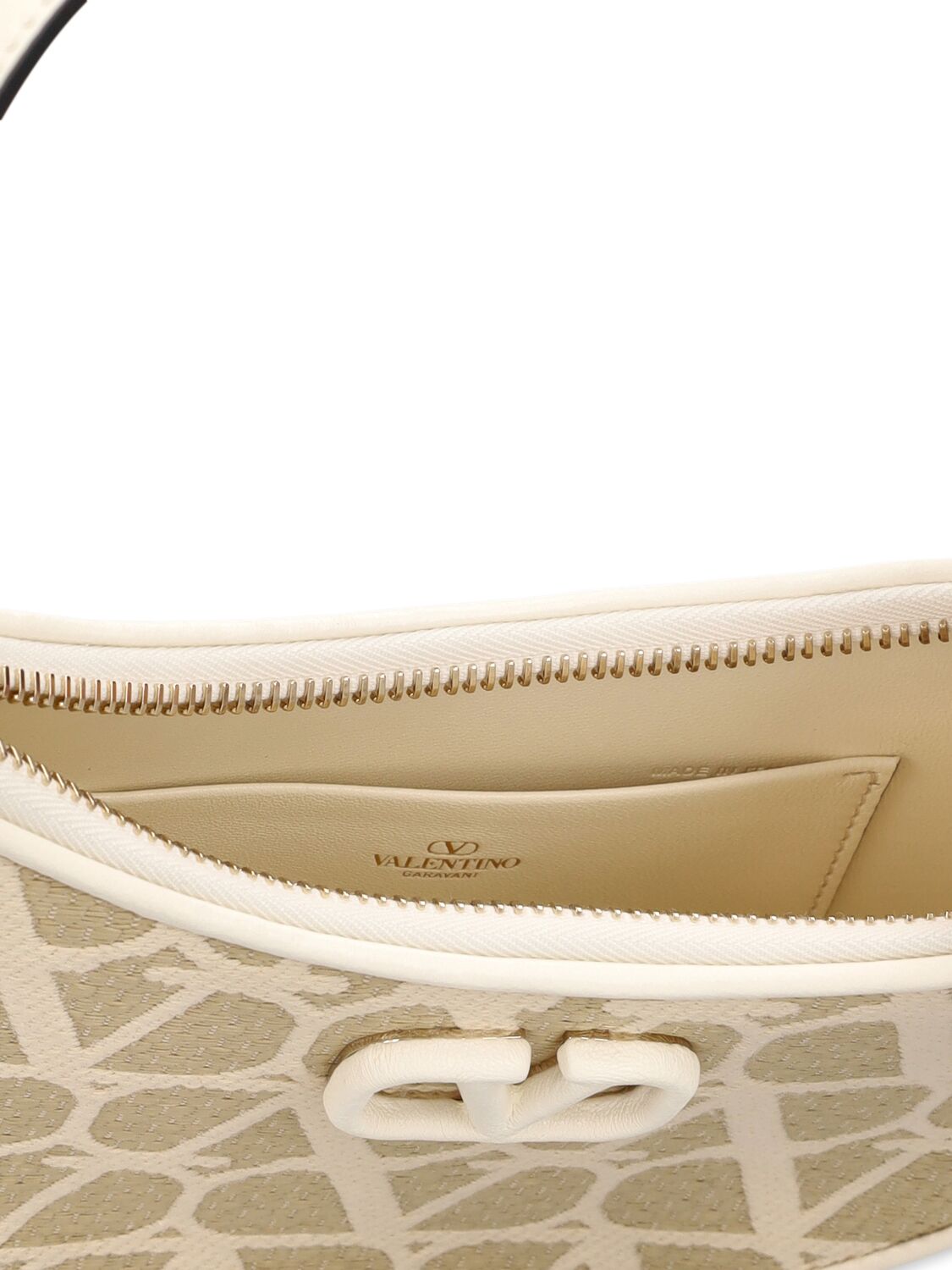 Shop Valentino Mini V Logo Signature Canvas Bag In Naturale,ivory