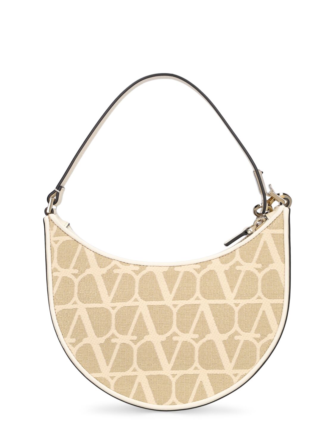 Shop Valentino Mini V Logo Signature Canvas Bag In Naturale,ivory