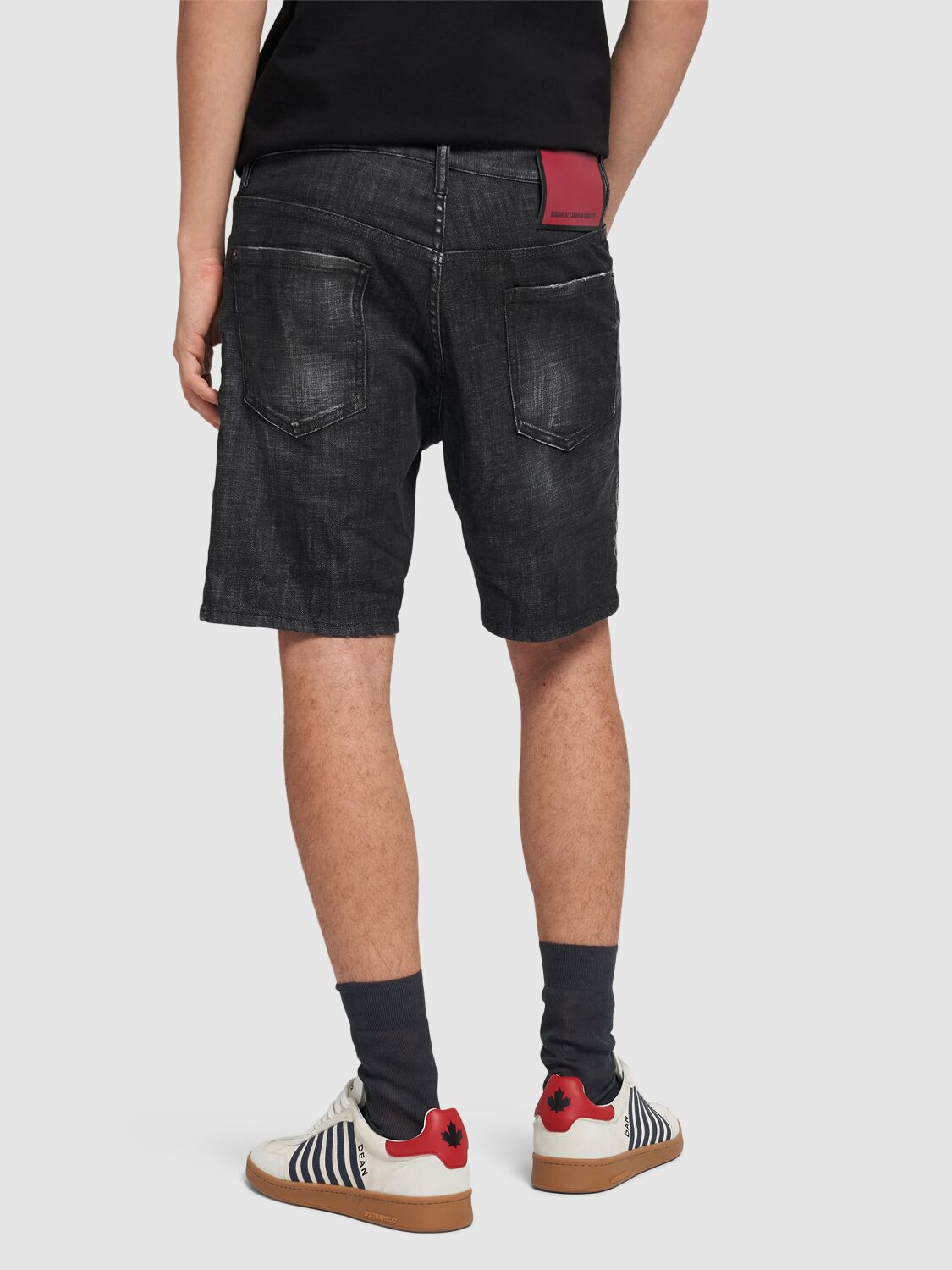 Shop Dsquared2 Marine Denim Shorts In Black