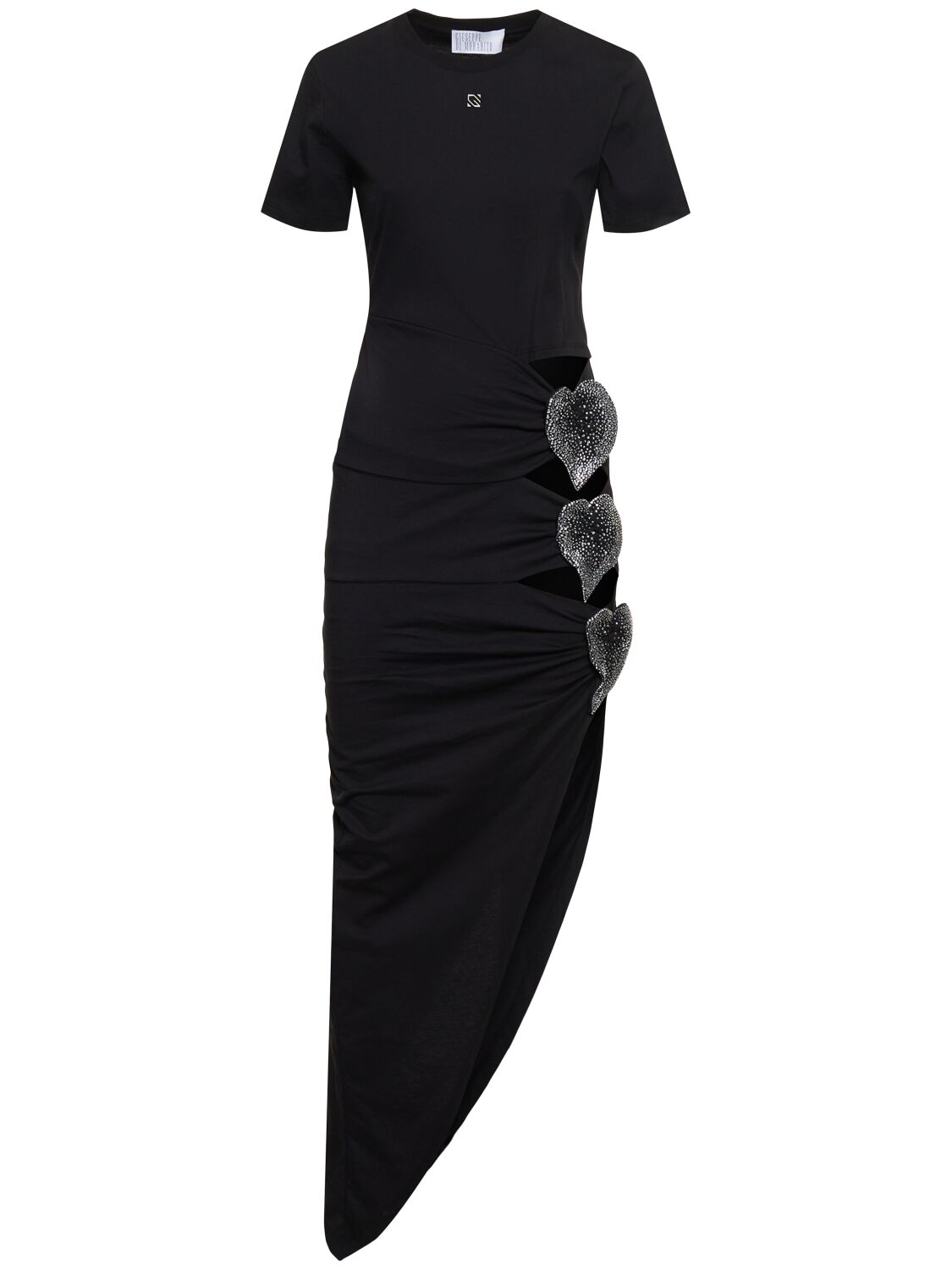 Giuseppe Di Morabito Cotton Jersey Maxi Dress W/ Slit In Black