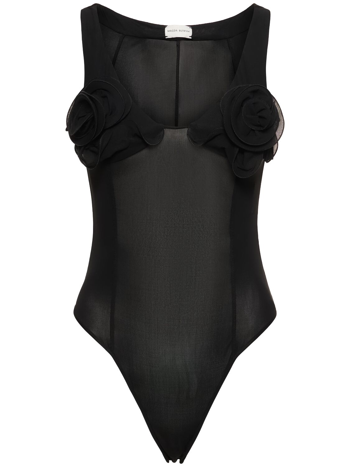 Magda Butrym Stretch Jersey Bodysuit In Black