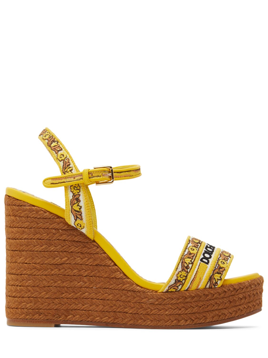 Shop Dolce & Gabbana 150mm Jacquard Espadrille Wedges In 多色