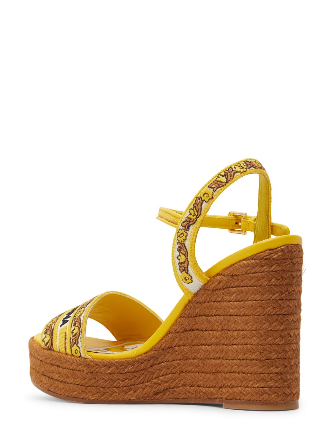 Shop Dolce & Gabbana 150mm Jacquard Espadrille Wedges In 多色