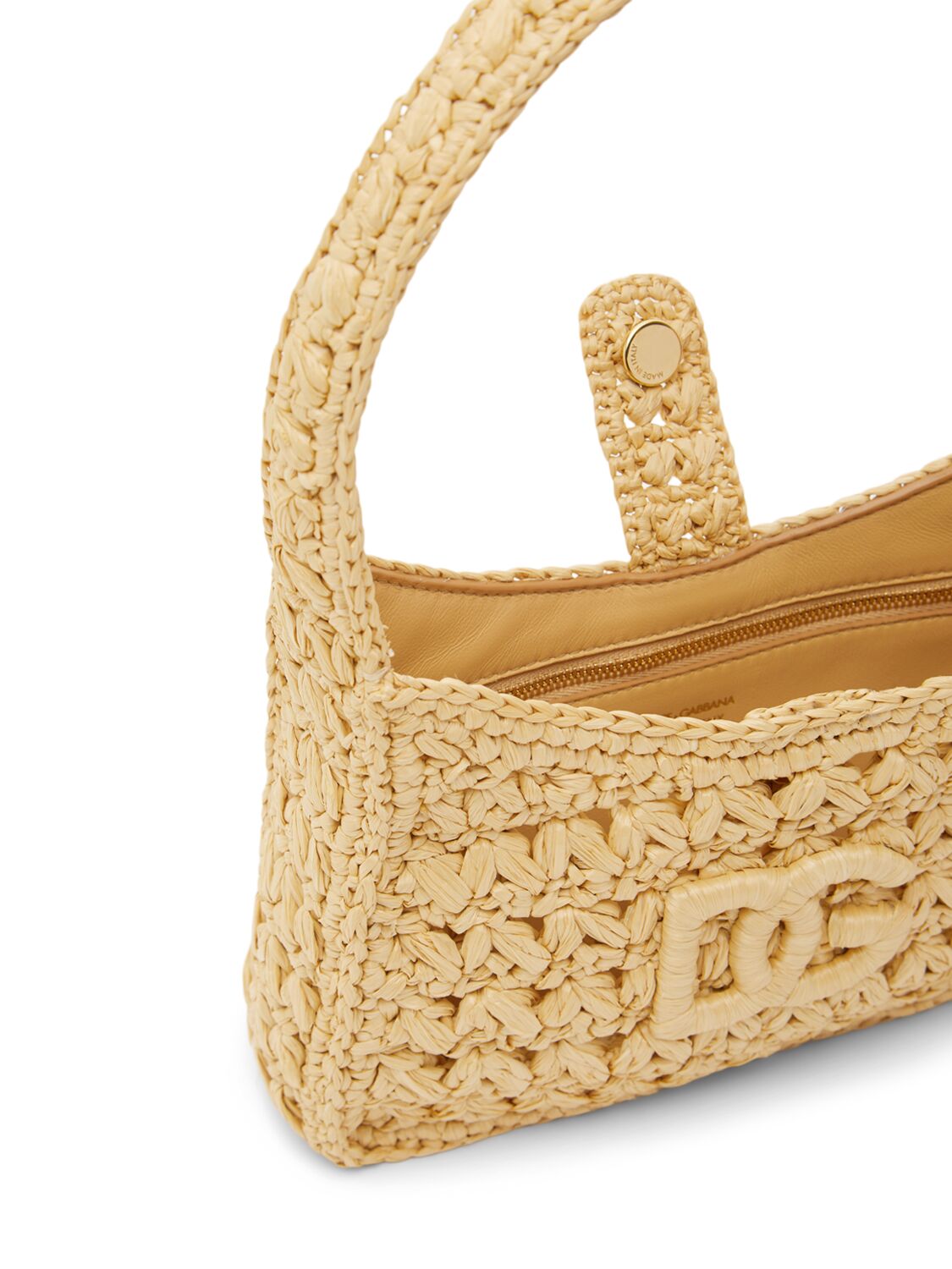 Shop Dolce & Gabbana 3.5 Raffia Shoulder Bag In Naturale