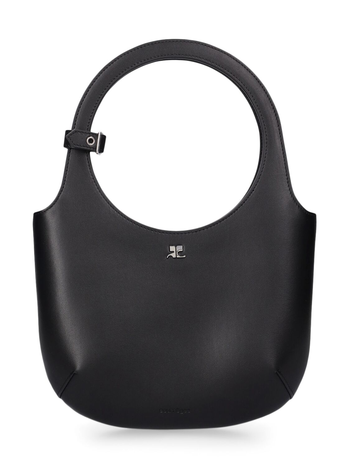 Shop Courrèges Holy Leather Top Handle Bag In Black