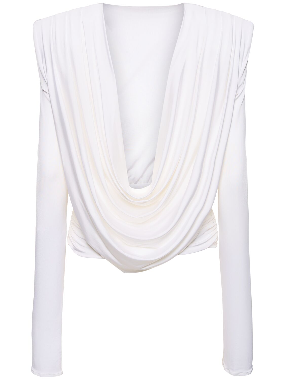 Shop Magda Butrym Jersey Long Sleeve Top In White