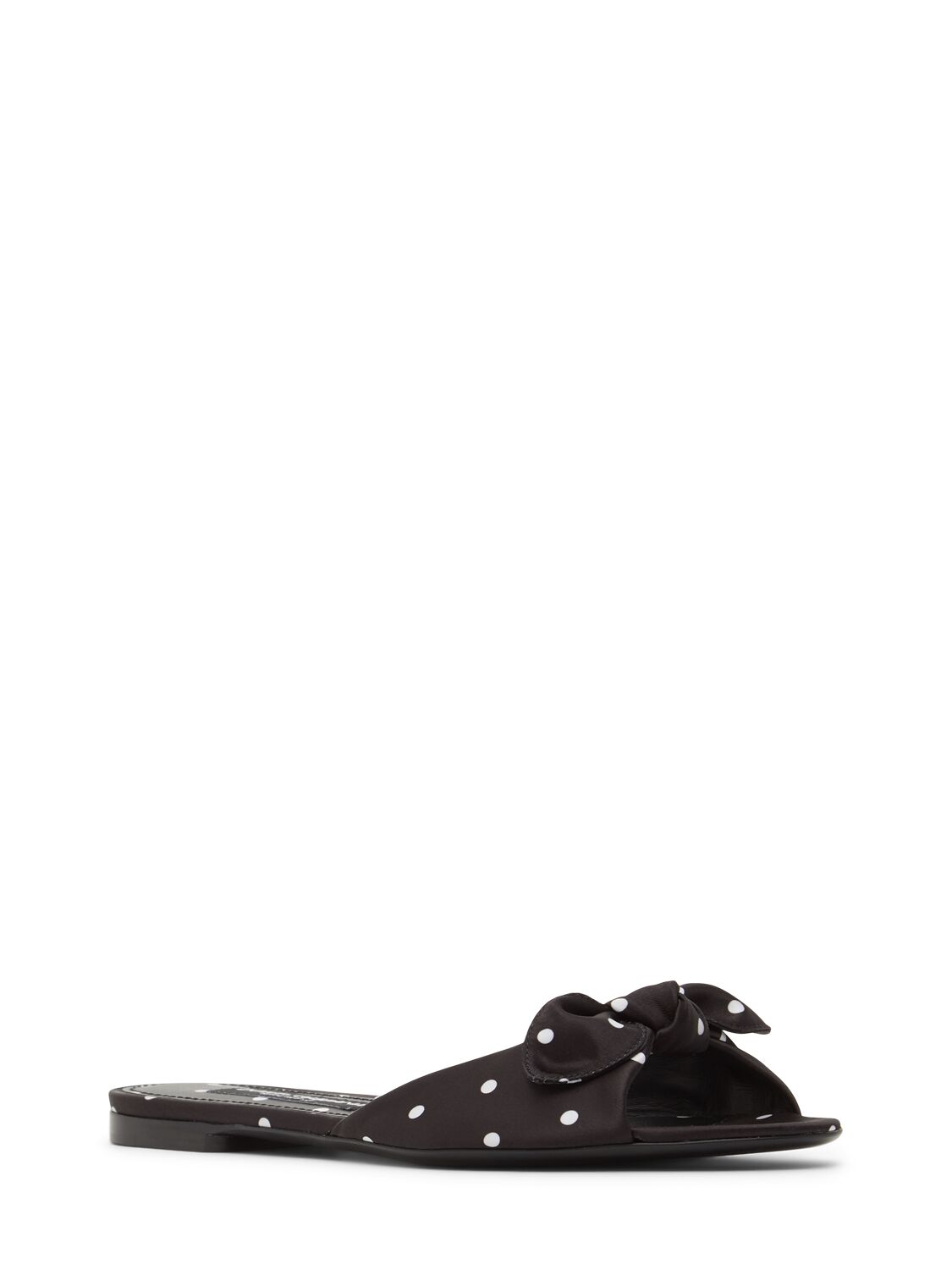 Shop Dolce & Gabbana 10mm Bianca Satin Flat Sandals In Black,white