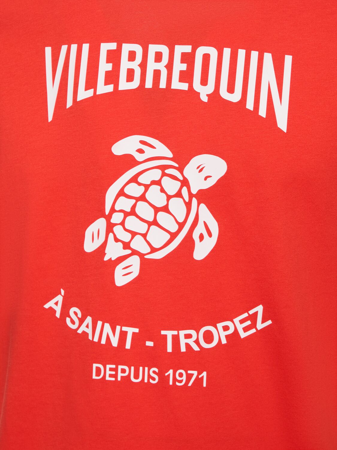 Shop Vilebrequin Logo Print Cotton Jersey T-shirt In Red