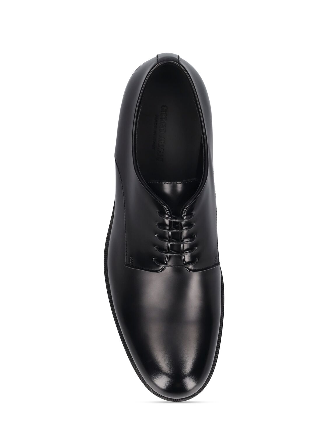 Shop Giorgio Armani Leather Lace-up Shoes In Black