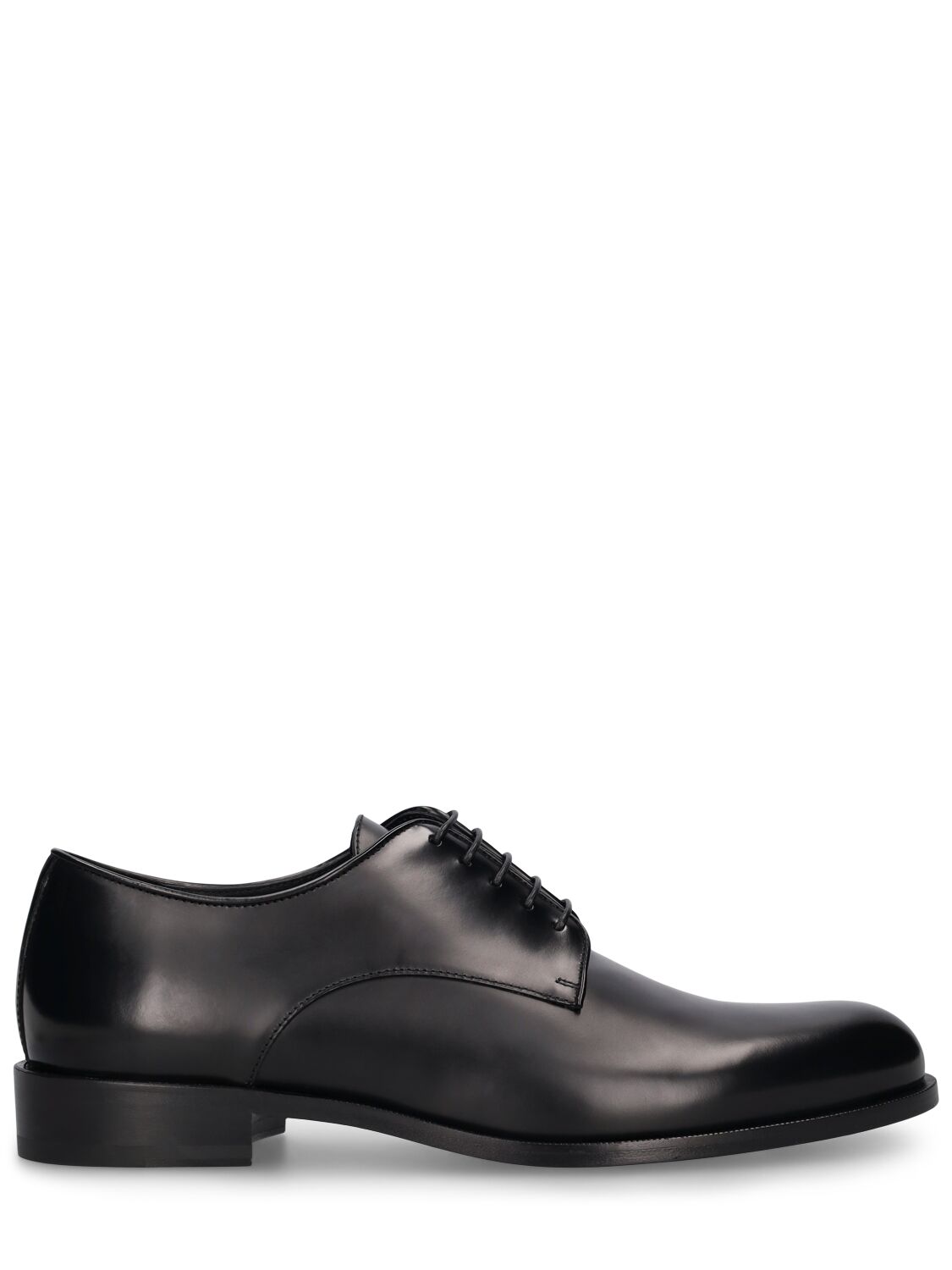Giorgio Armani Leather Lace-up Shoes In Black