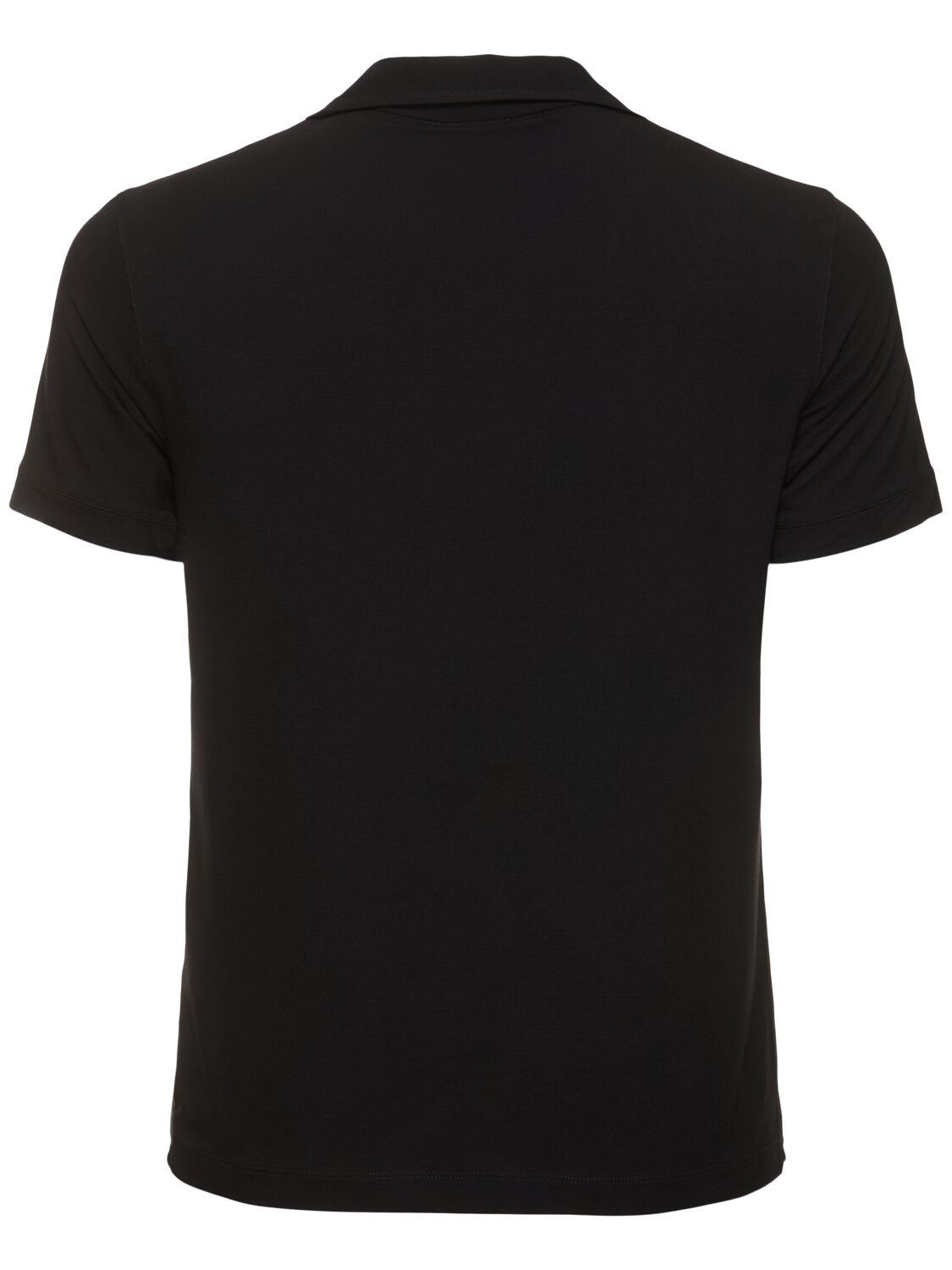 Shop Giorgio Armani Short Sleeve Polo Shirt In Black