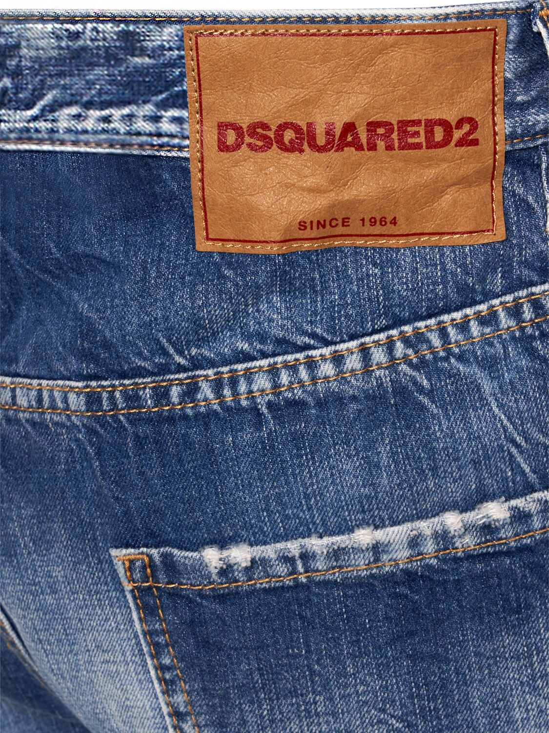 Shop Dsquared2 642 Cotton Denim Jeans In Navy