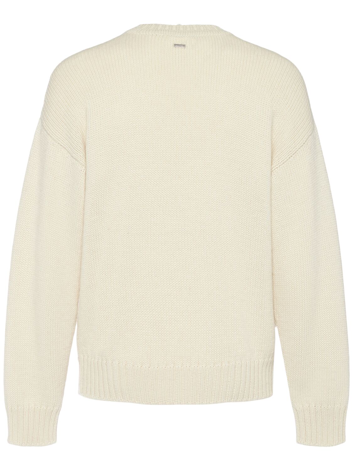 Shop Dsquared2 Crewneck Alpaca Sweater In Wollweiss