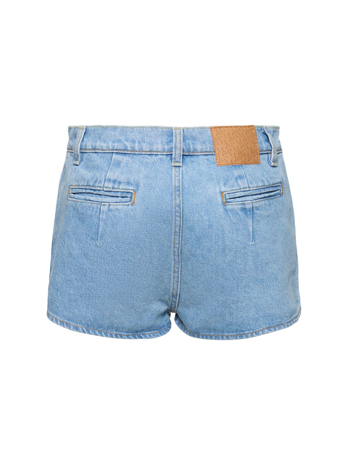 Shop Magda Butrym Cotton Denim Shorts In Blue