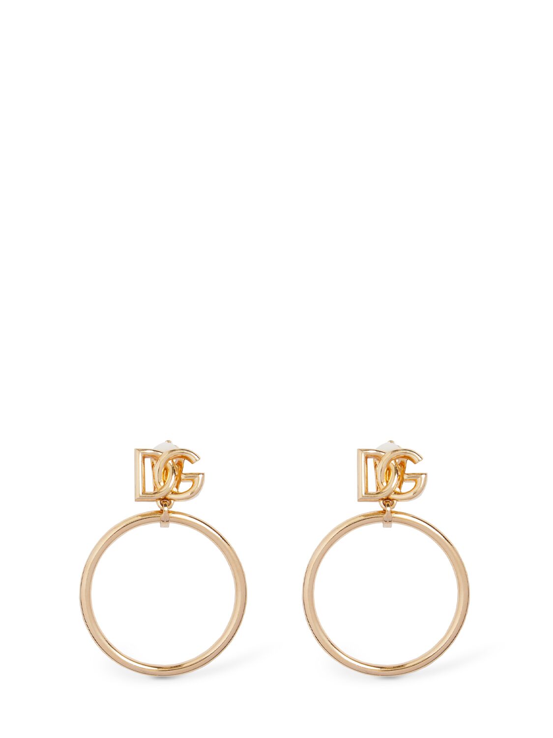Dolce & Gabbana Dg Logo圆环耳环 In Gold