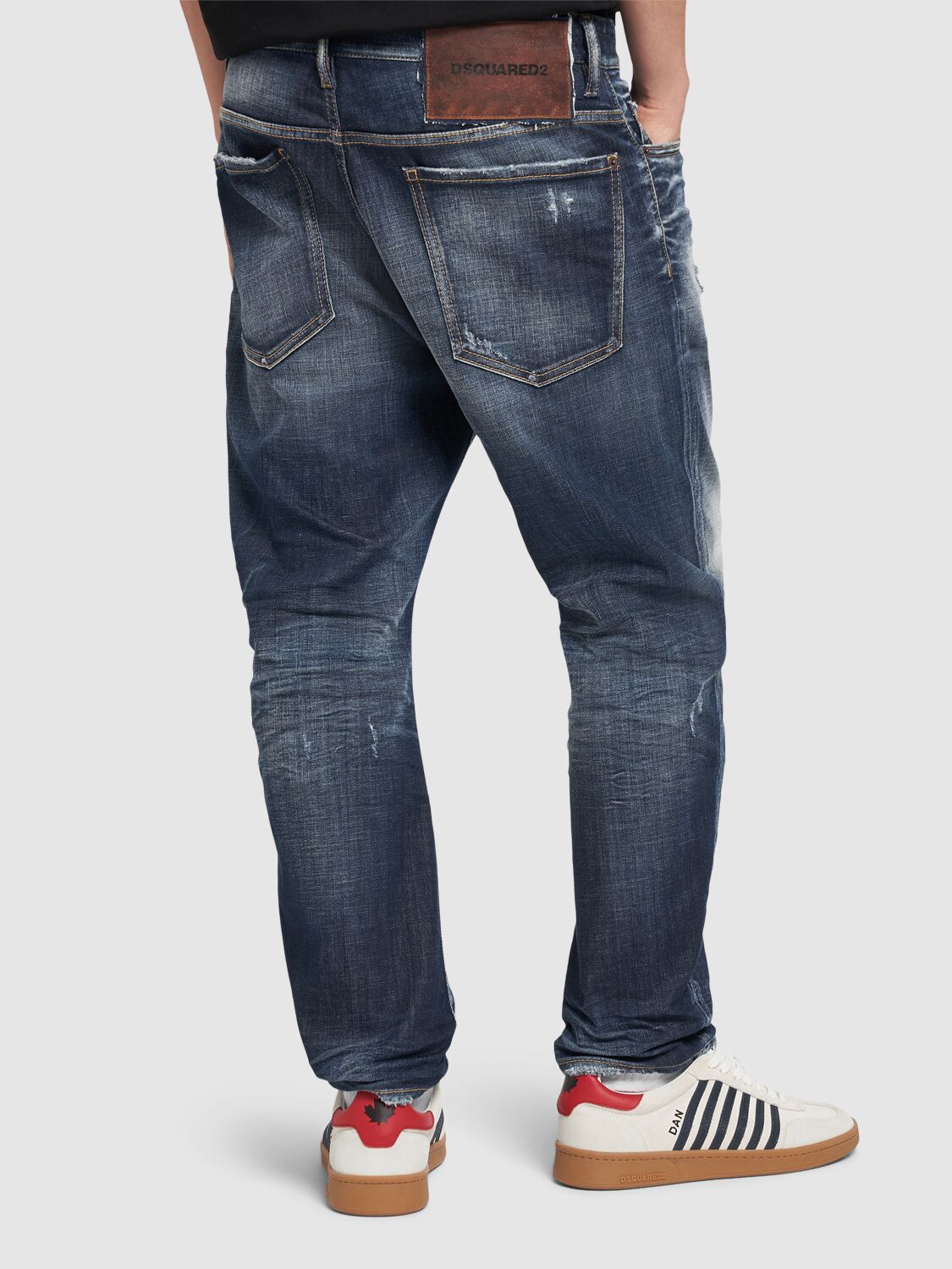 Shop Dsquared2 Bro Cotton Denim Jeans In Navy