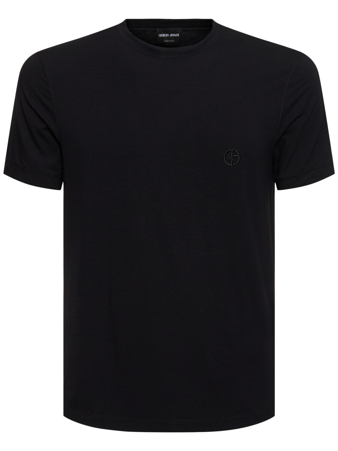 Giorgio Armani Mercerized Viscose Jersey T-shirt In Black