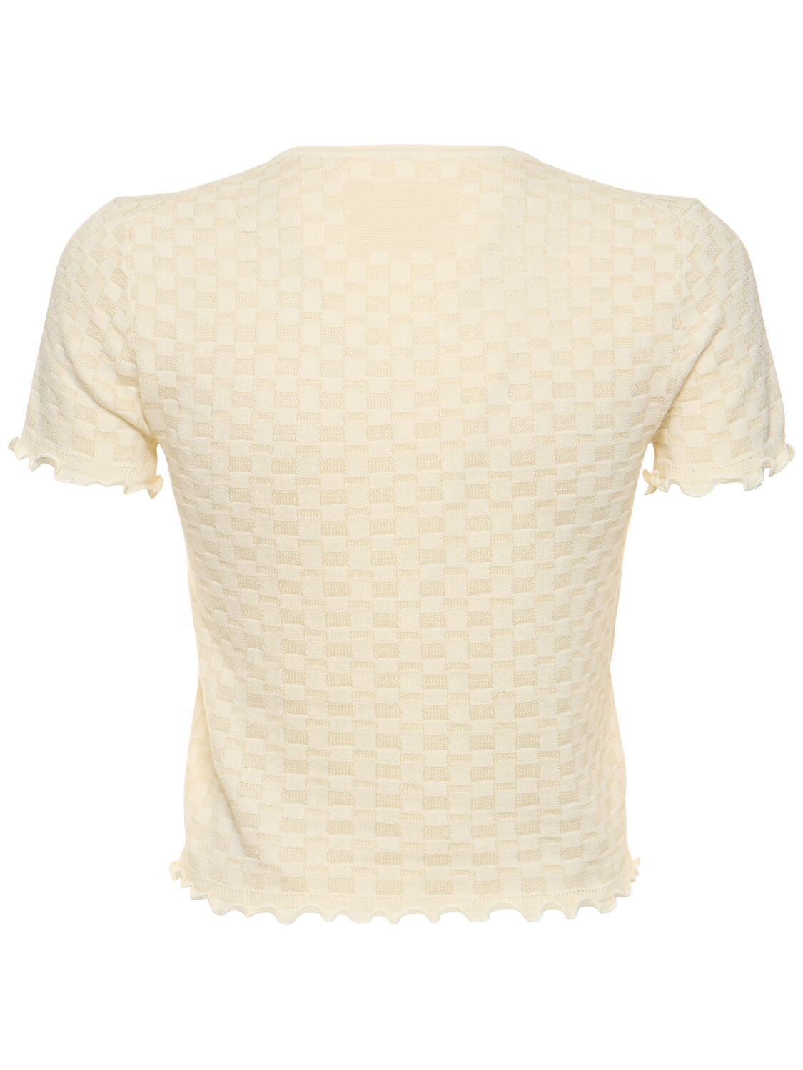 Shop Guest In Residence Checker Cotton & Silk Baby Top In White
