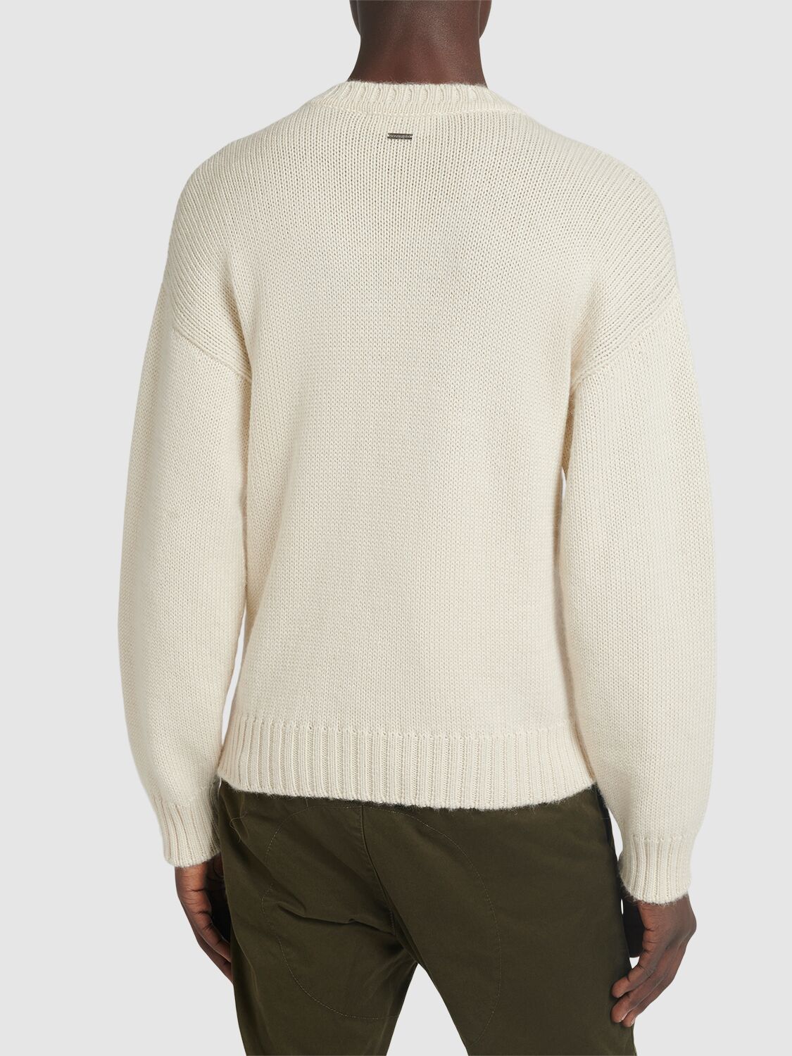 Shop Dsquared2 Crewneck Alpaca Sweater In Wollweiss