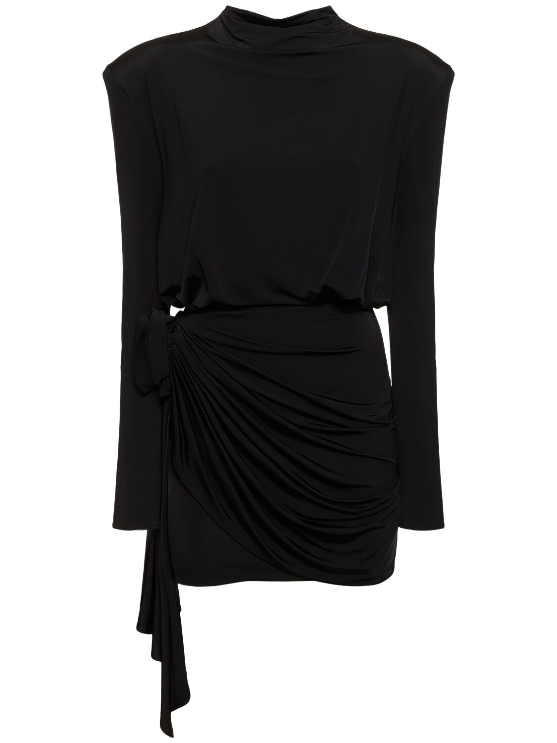 Magda Butrym Draped Jersey Mini Dress In Black