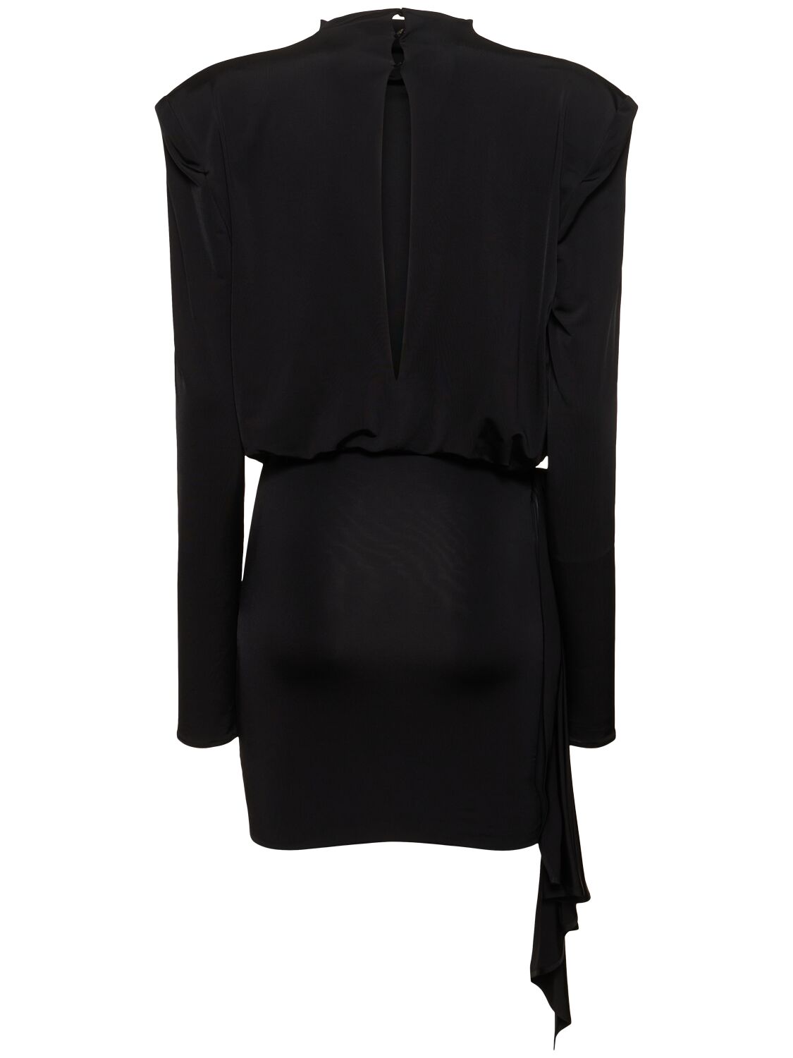 Shop Magda Butrym Draped Jersey Mini Dress In Black