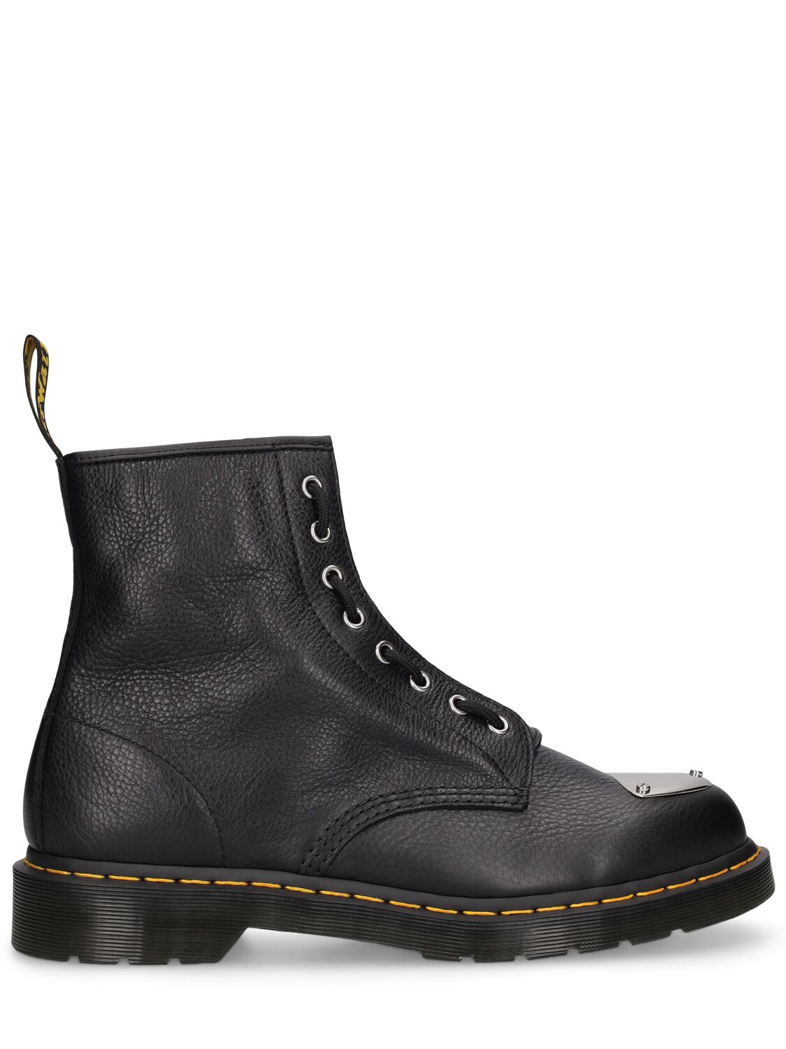 Dr. Martens 1460 Metal Plate Leather Lace-up Boots In Black
