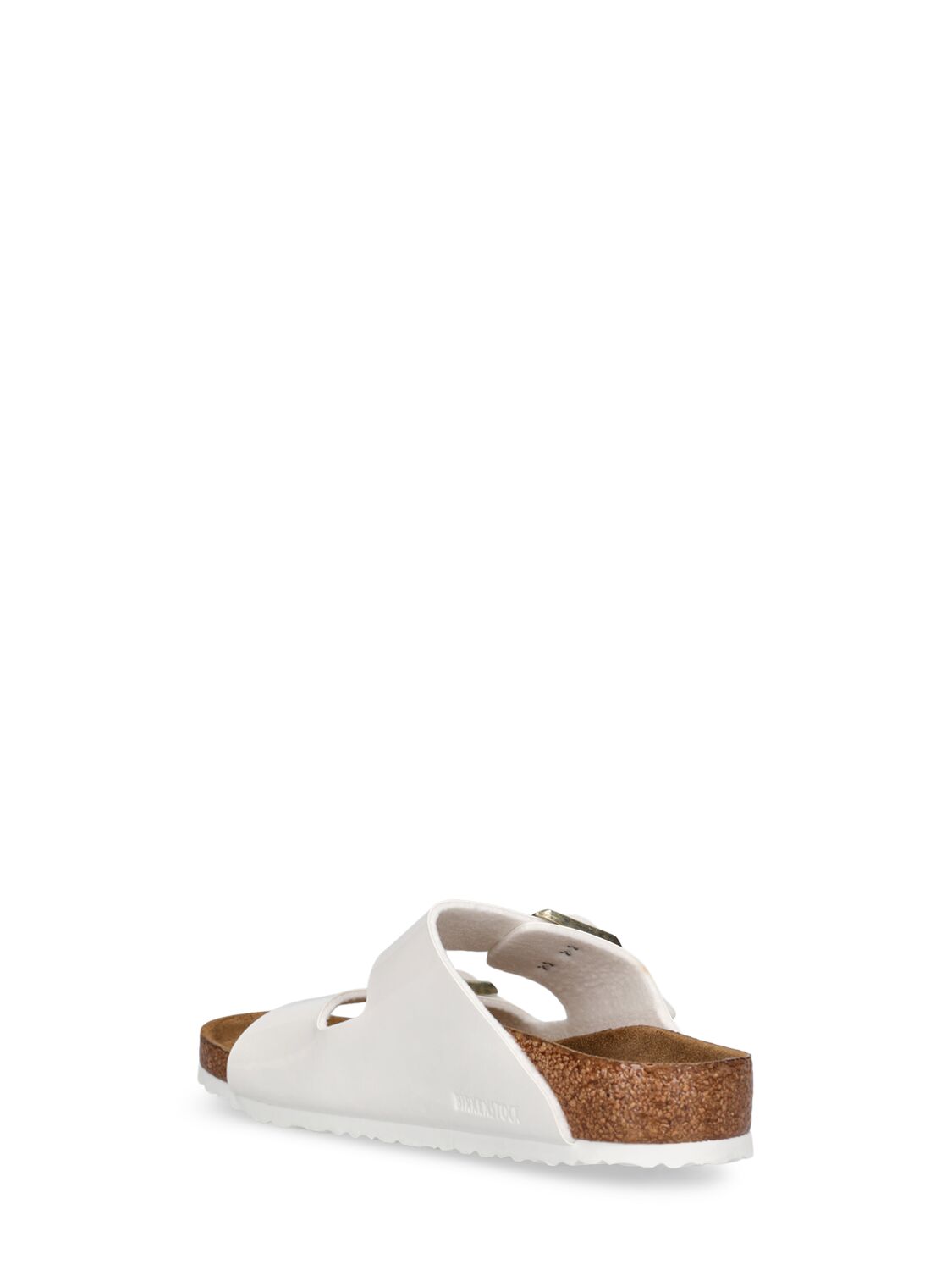 Shop Birkenstock Patent Arizona Faux Leather Sandals In White