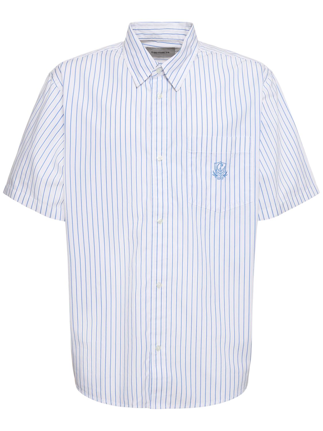 Carhartt Short Sleeve Linus Shirt In White,blue