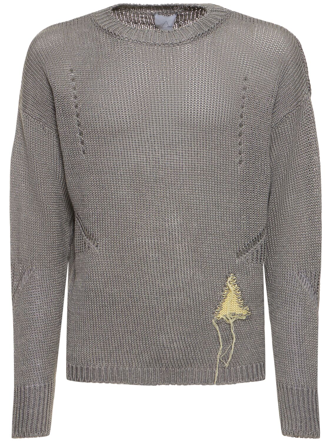 Shop Roa Hemp & Cotton Crewneck Sweater In Grey