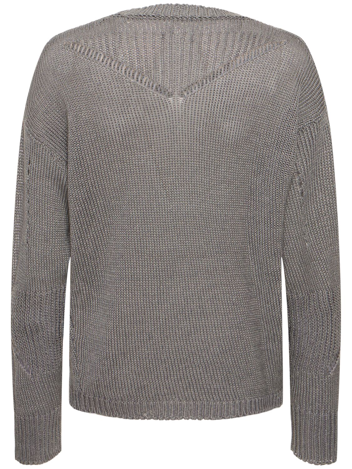 Shop Roa Hemp & Cotton Crewneck Sweater In Grey