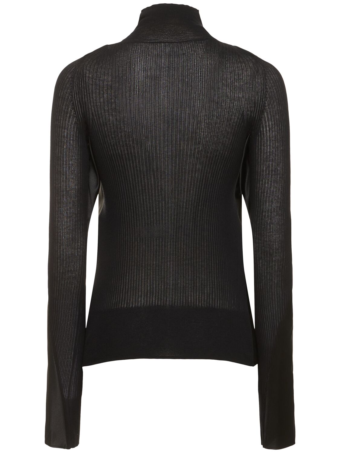 Shop Sacai Cotton Blend Knit Sweater In Black