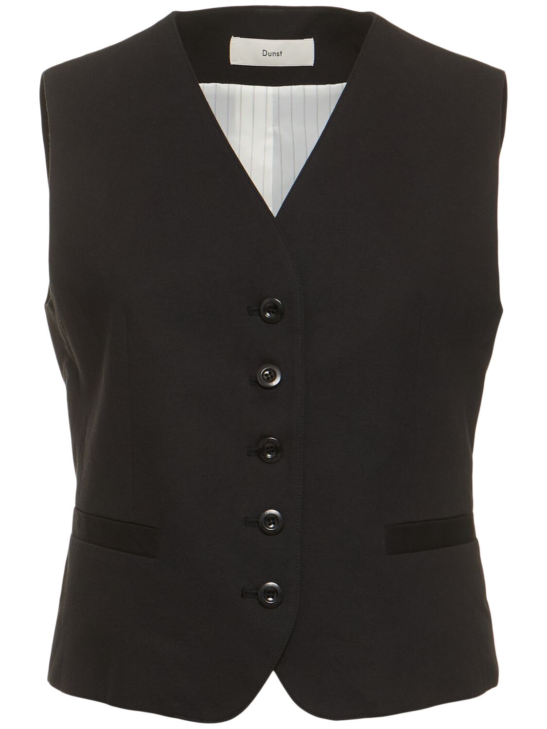 Dunst Cotton & Linen Vest In Black