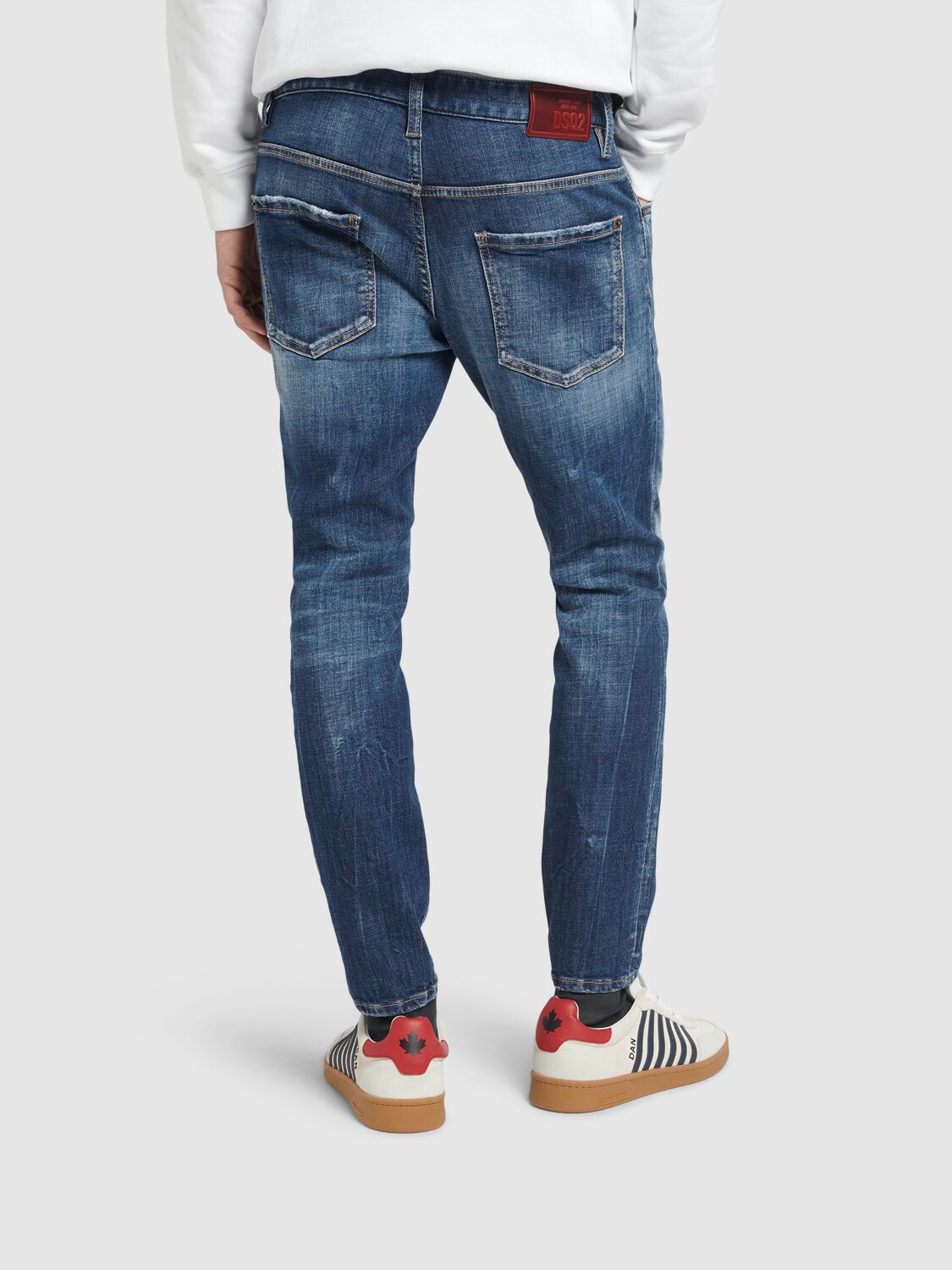 Shop Dsquared2 Super Twinky Cotton Denim Jeans In Navy