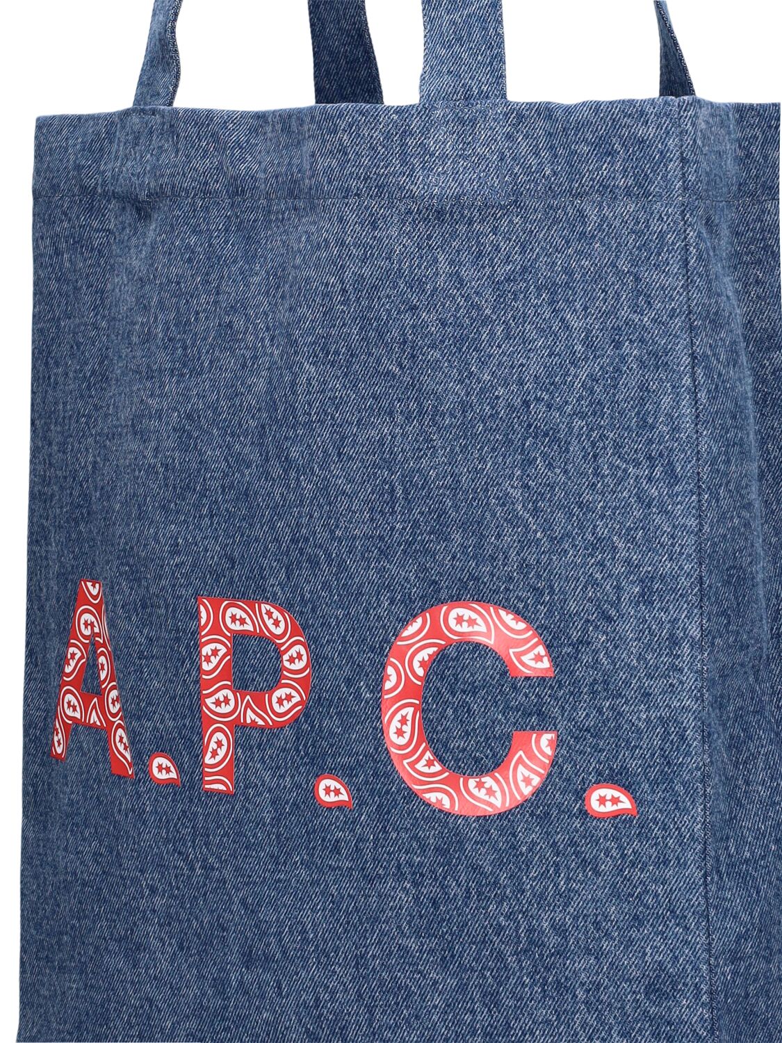 Shop Apc Lou Denim Tote Bag In Washed Indigo