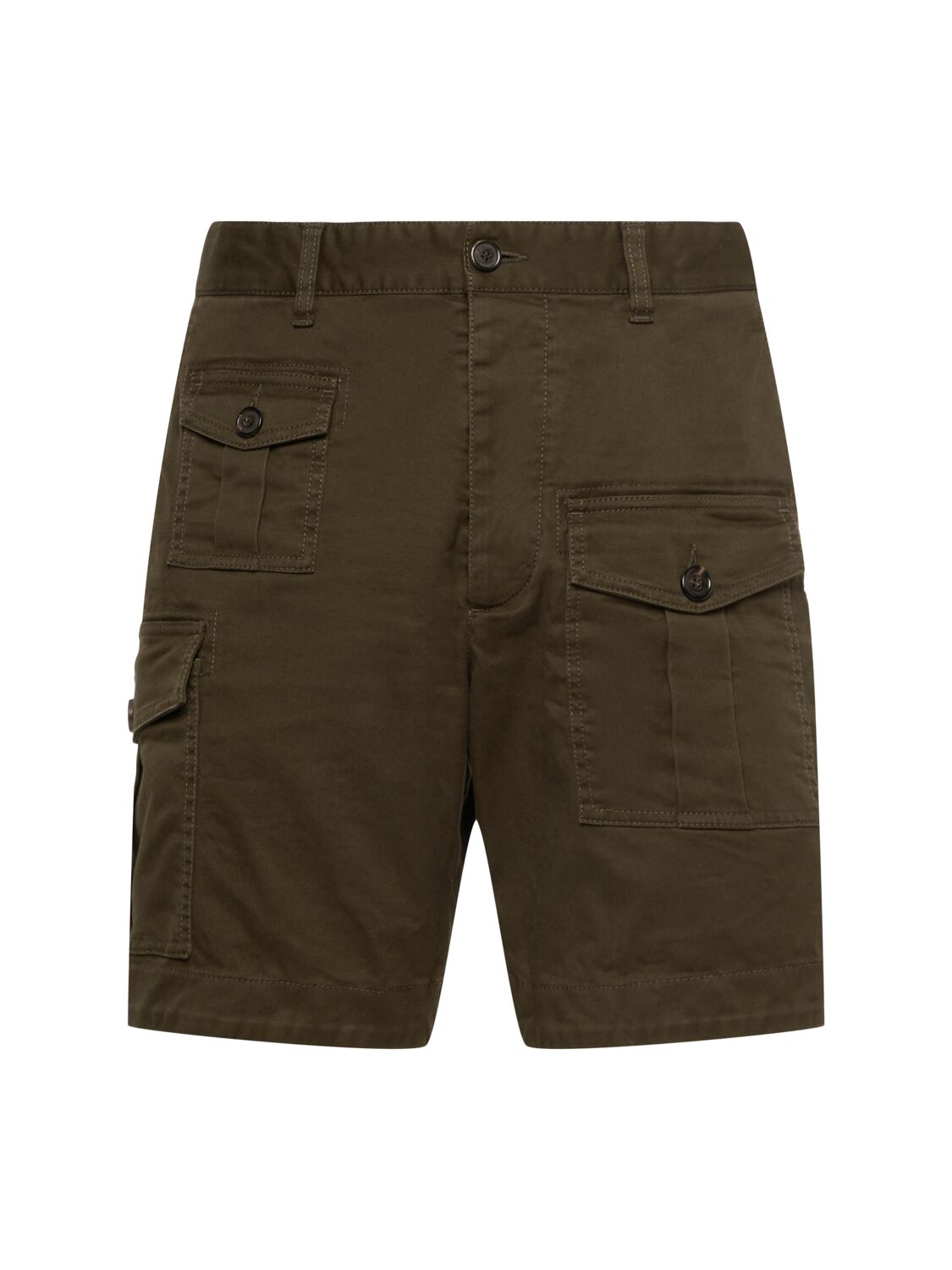 Dsquared2 Sexy Cargo Cotton Drill Shorts In Military Green