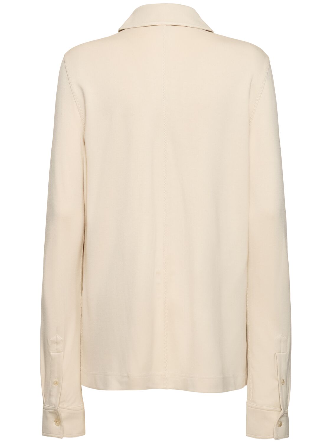 Shop Totême Fluid Jersey Viscose Shirt In Beige