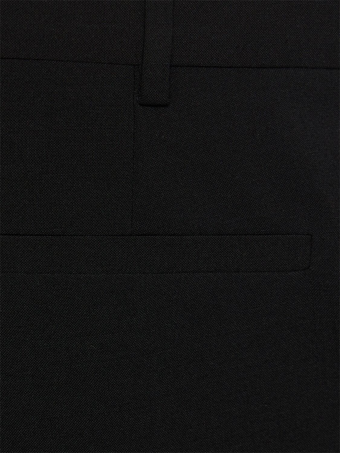 Shop Laneus Straight Wool Blend Formal Pants In Black