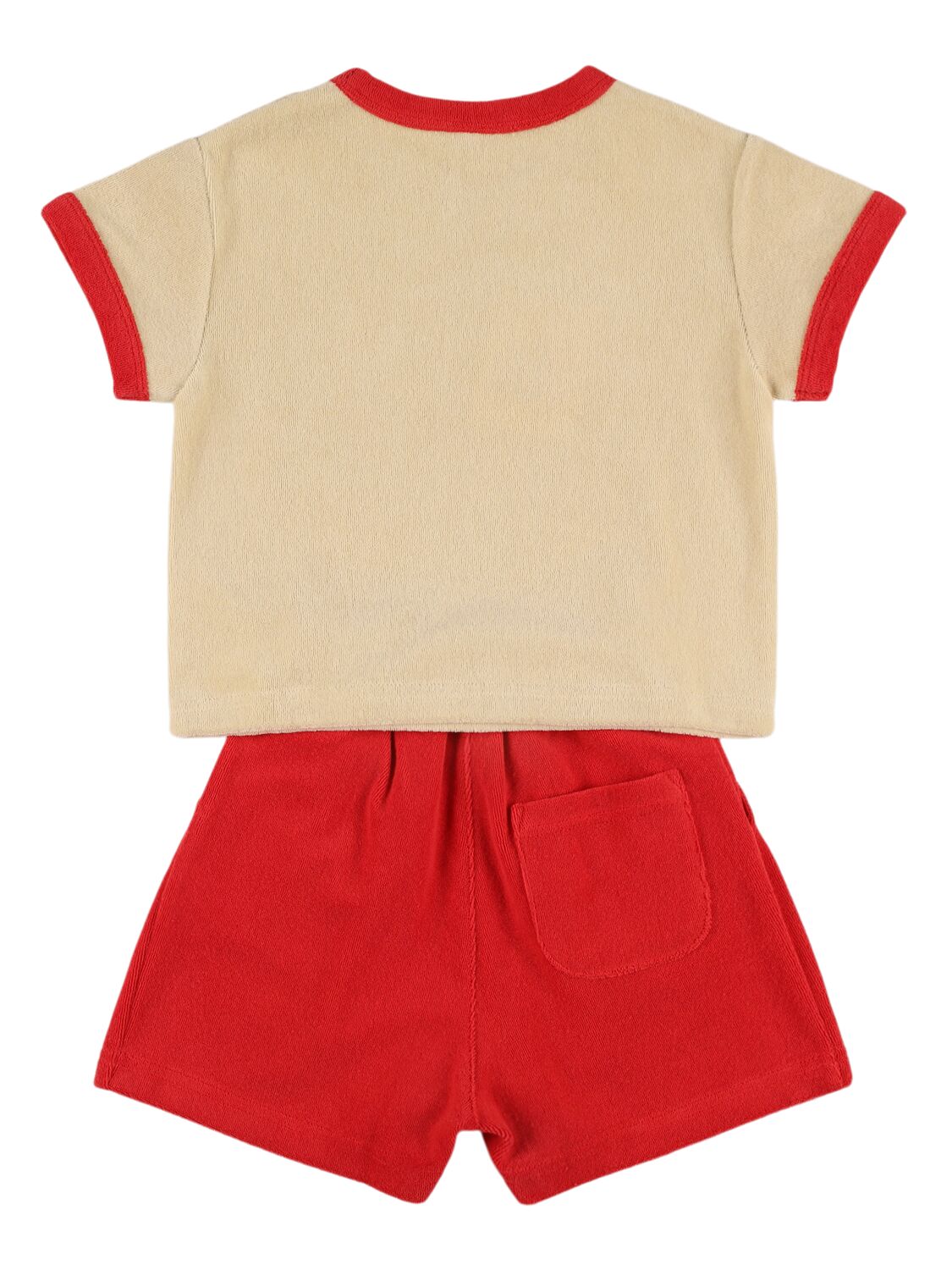 Shop Jellymallow Cotton Blend Terry T-shirt & Shorts In Red