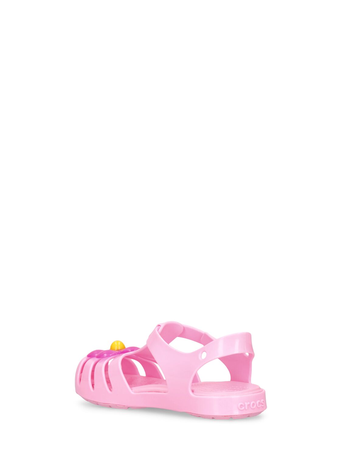 Shop Crocs Isabella Rubber Sandals W/ Patch In Pink