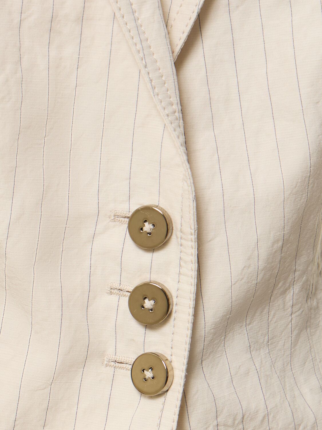 Shop Giorgio Armani Cotton Blend Sleeveless Vest W/ Cutouts In Beige