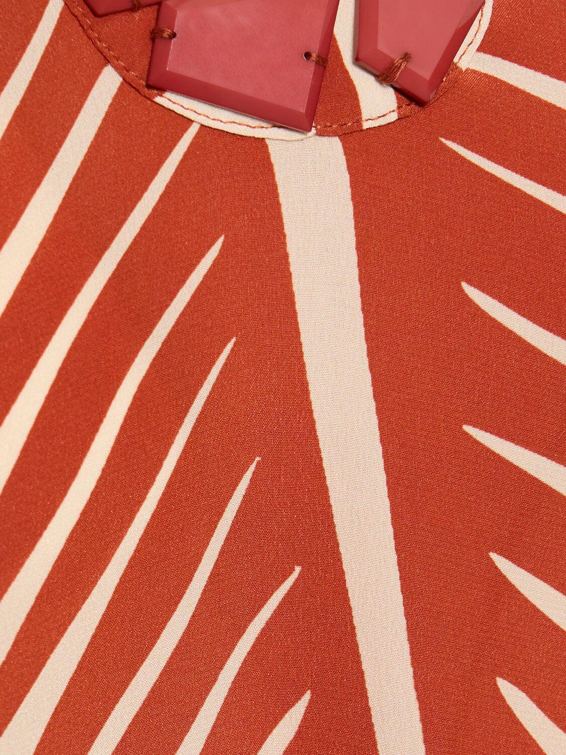 Johanna Ortiz Printed Silk Crepe Long Dress In Red,beige
