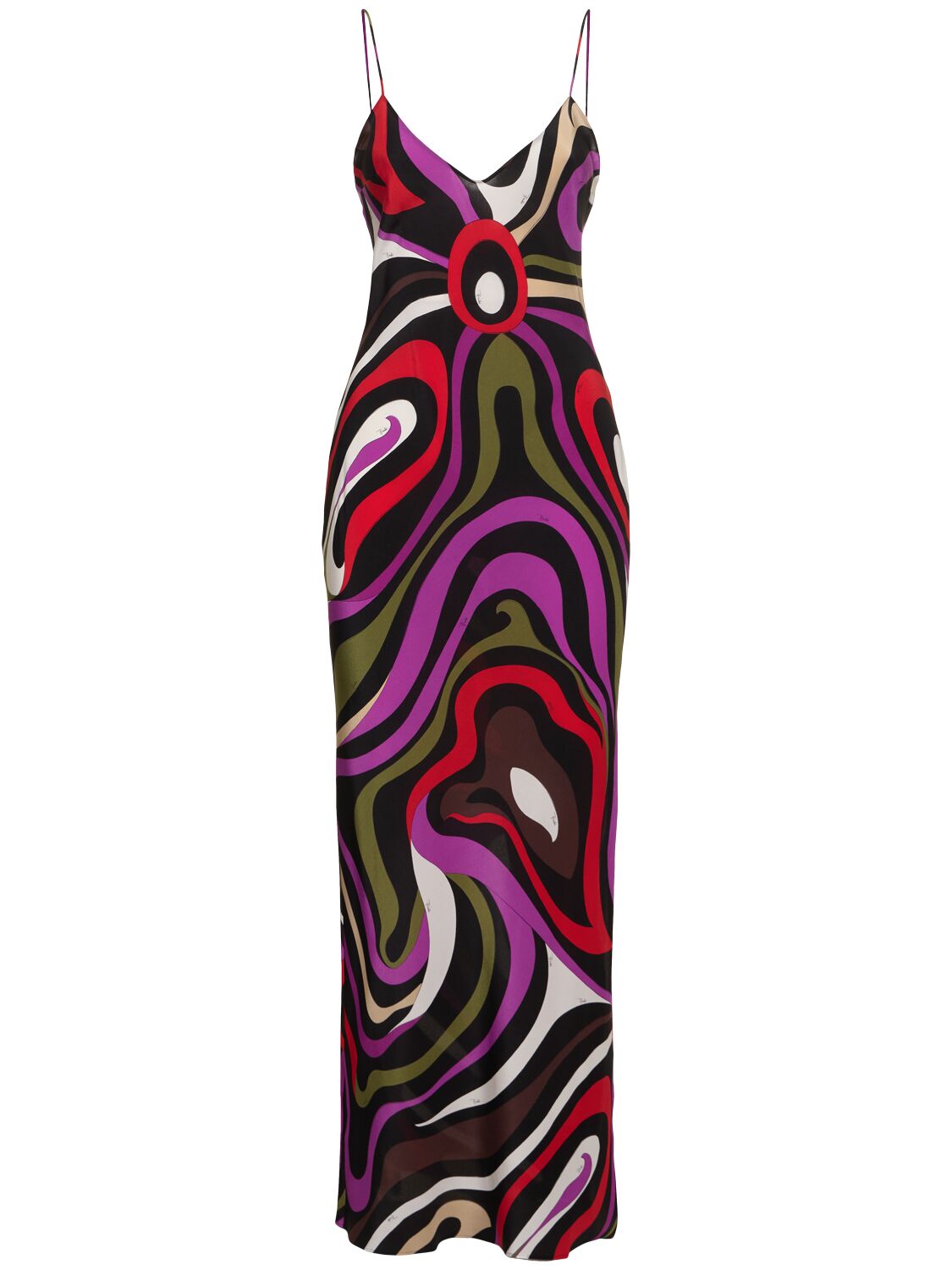Image of Printed Crepe Long Dress