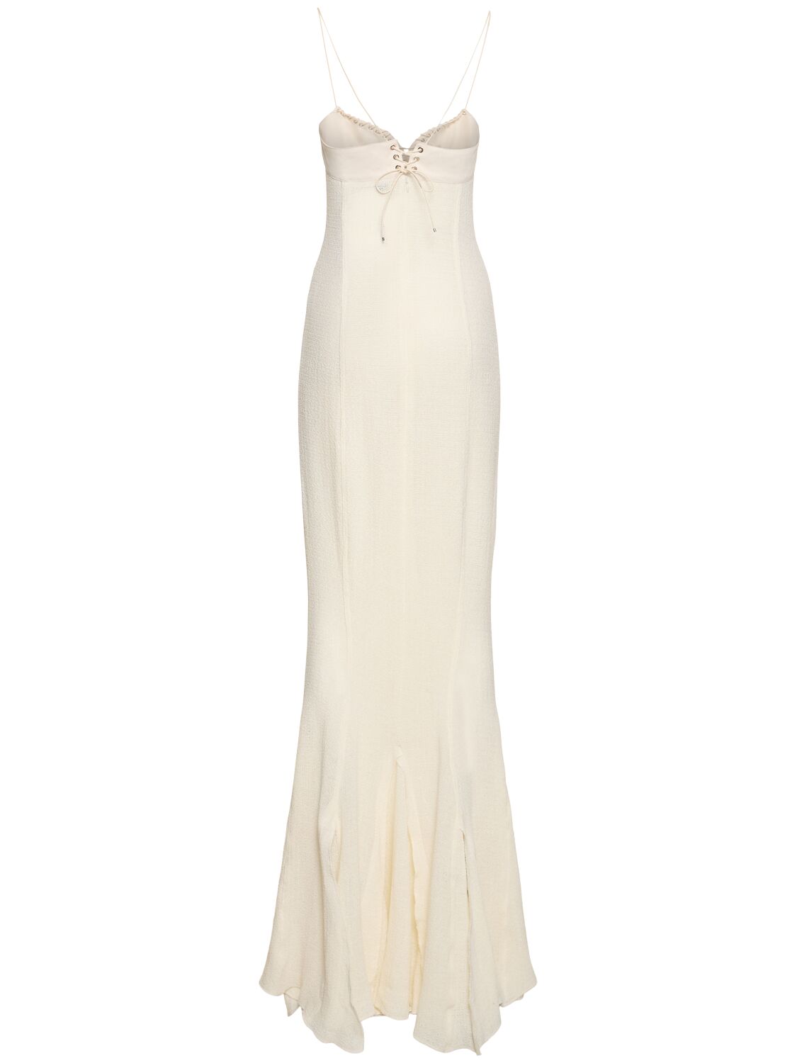 Shop Ludovic De Saint Sernin Mermaid Linen Blend Lace-up Dress In White