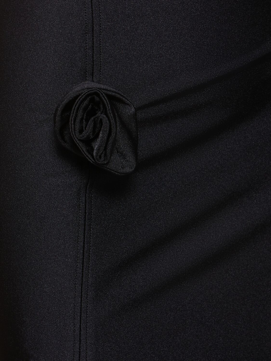Shop Coperni Flower Asymmetric Skirt In Black