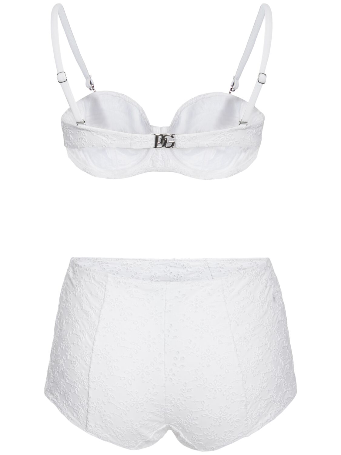 Dolce & Gabbana Bikini Set W/ Sangallo Embroidery In White