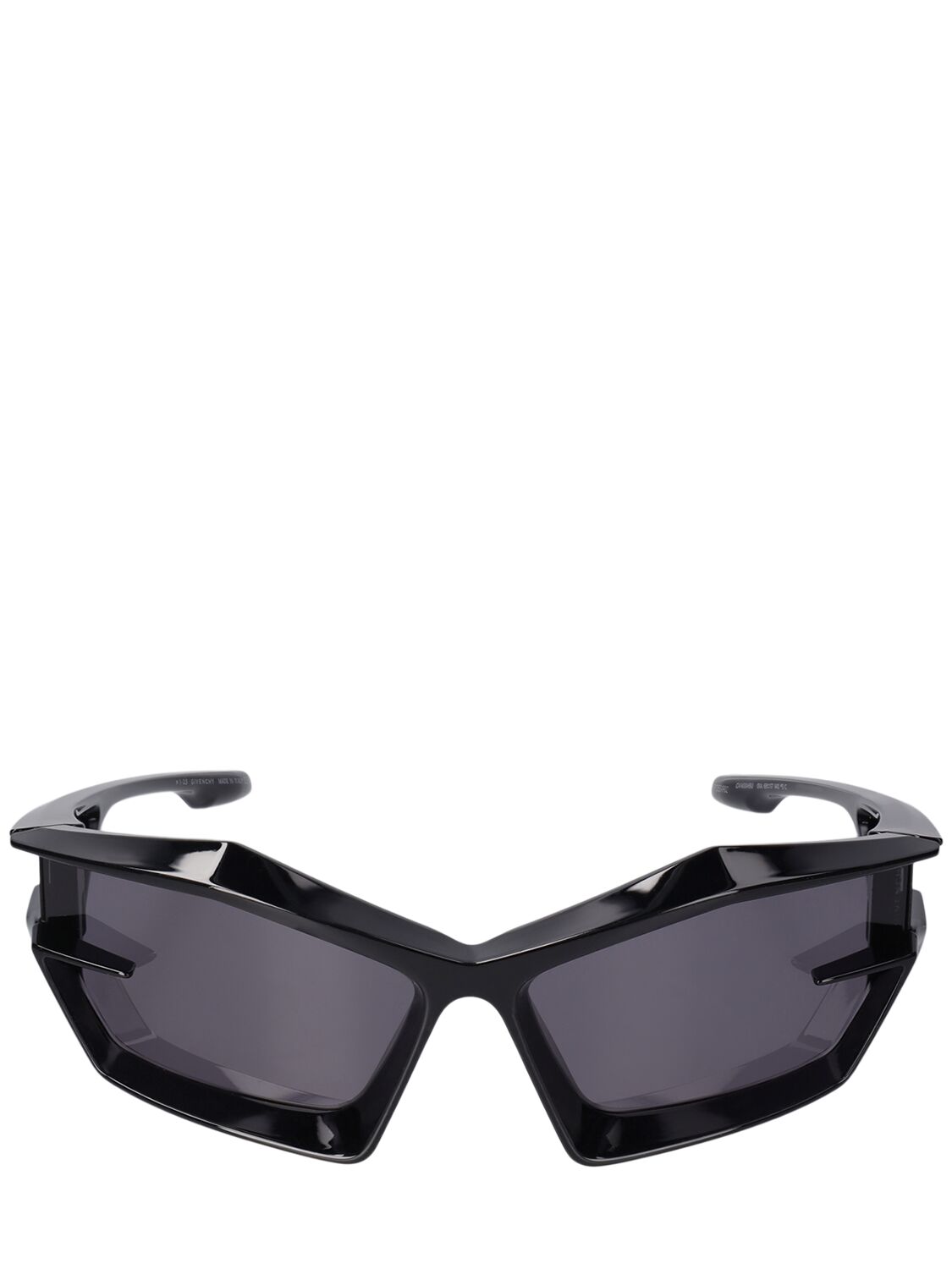 Givenchy Giv Cut Geometric Shiny Sunglasses In Black/smoke